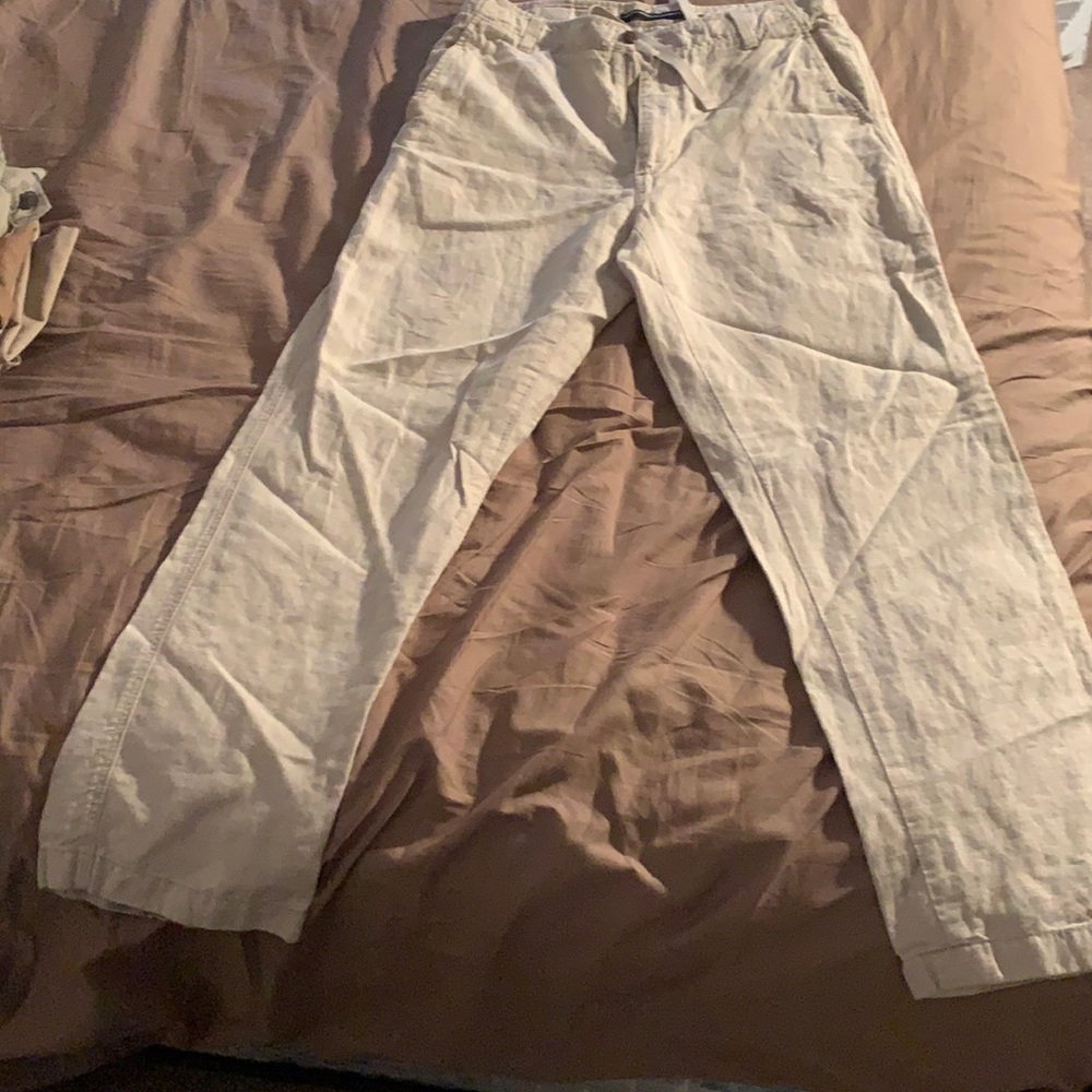 Mens khaki drawstring pants